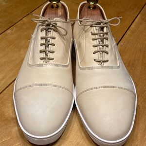 Allen Edmonds Cream Leather Oxfords Dress Sneakers Size 9.5D